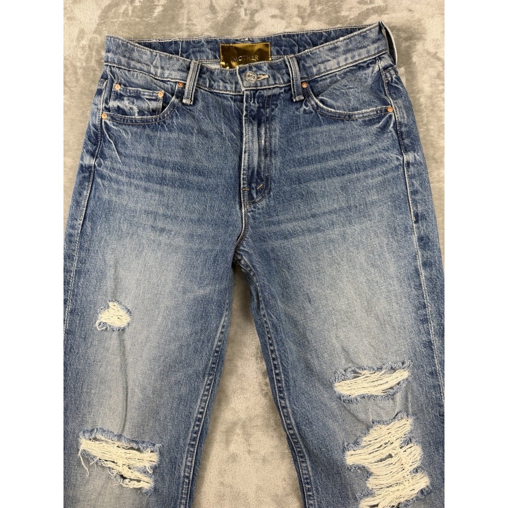 Mother Superior The Bookie Flood Jeans Women's Size 26 Distressed Flare Made USA - Picture 2 of 14